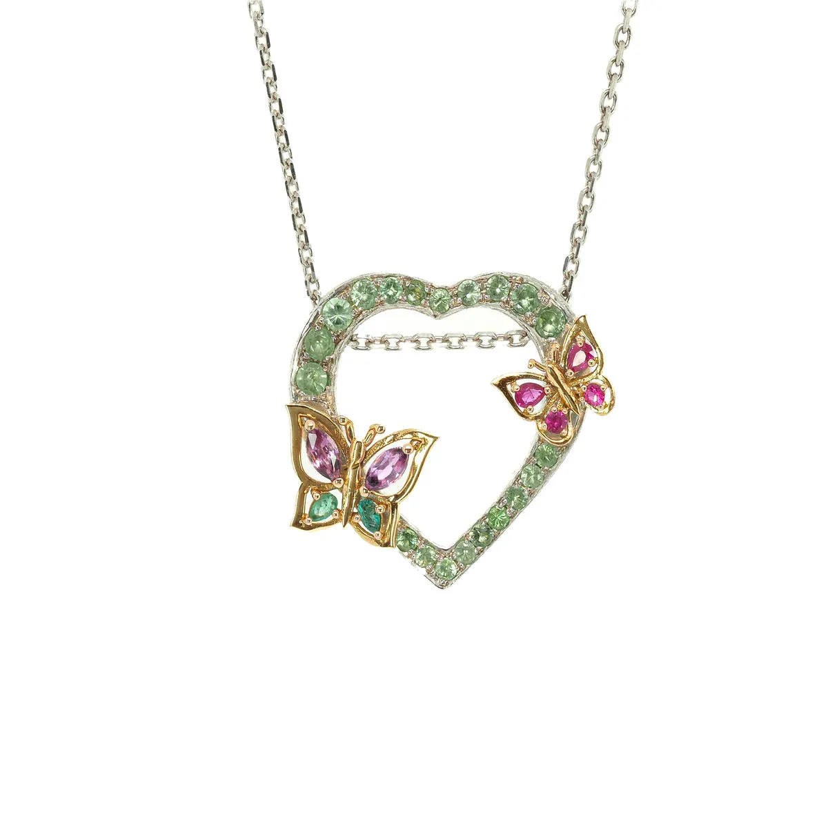 Gold Heart Butterfly Necklace