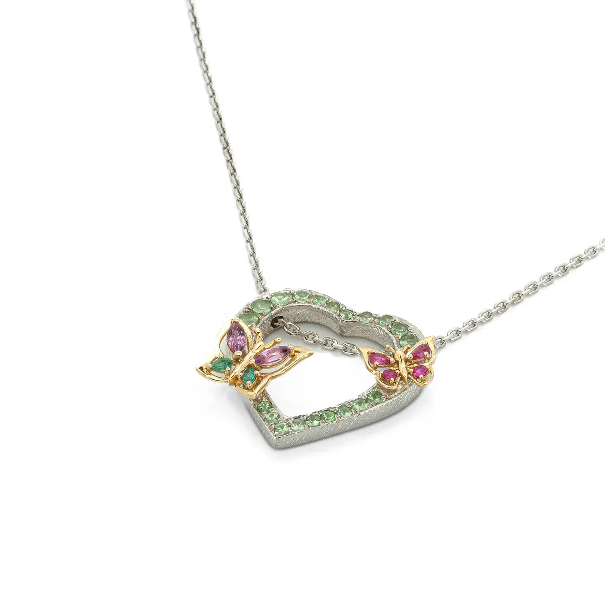Gold Heart Butterfly Necklace