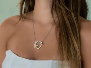 Gold Heart Butterfly Necklace