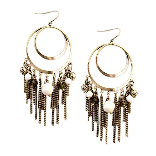 GOLD-MULTI BEADED EARRINGS  #SE30332_GLD-OX-MIX (AH7)