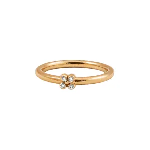 Gold Tansy Stacking Band with Diamonds