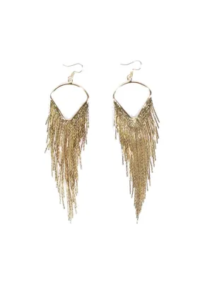 Gold Tassel Drop Earrings