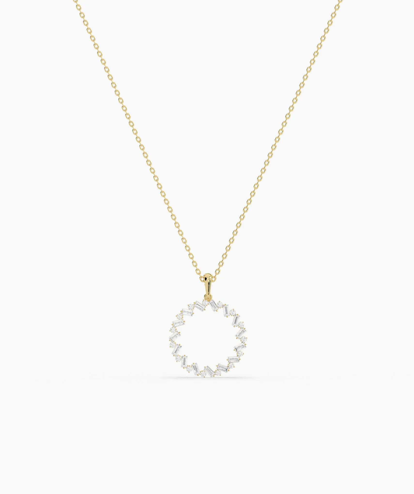 Golden Halo Diamond Necklace