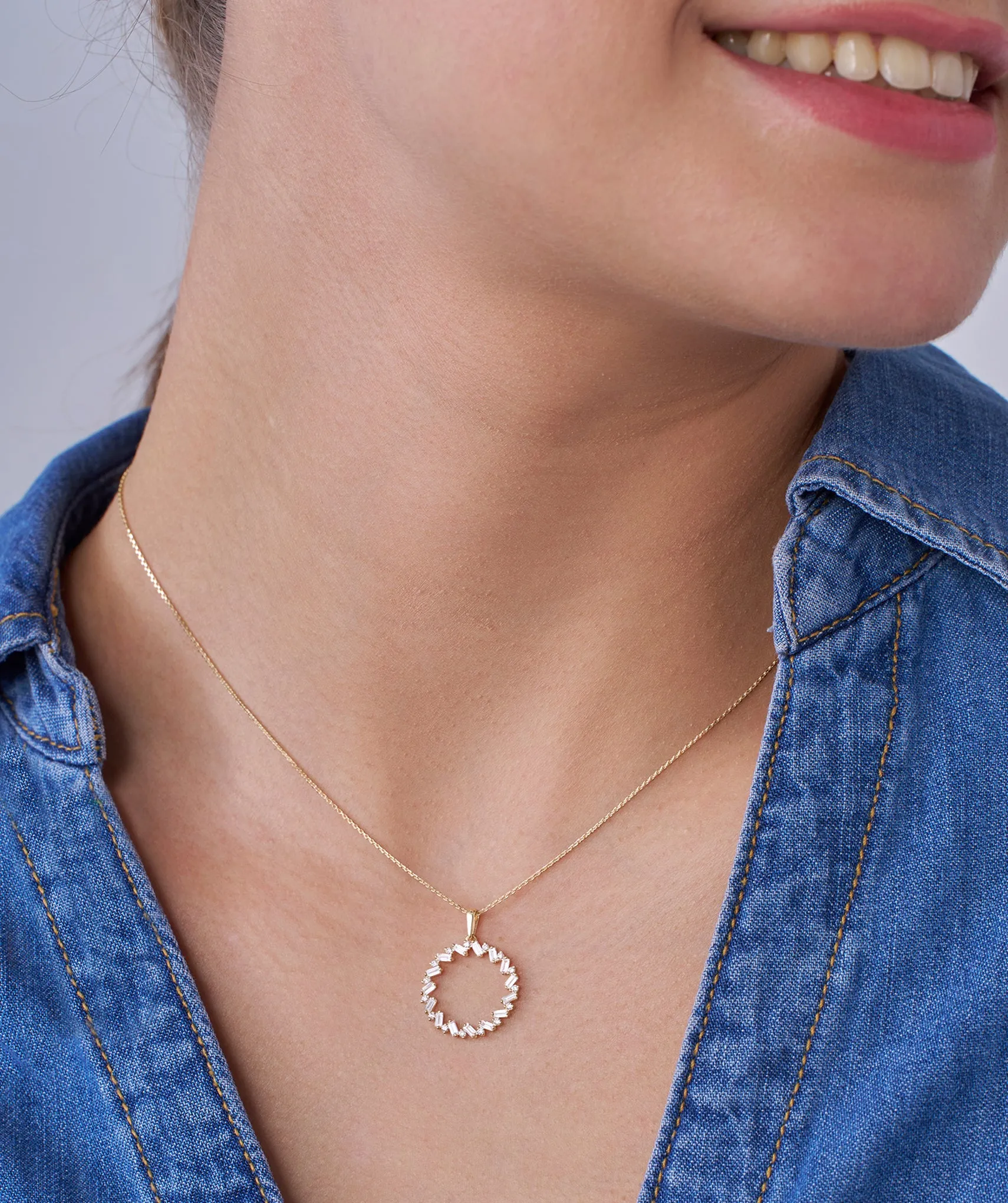 Golden Halo Diamond Necklace