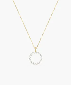 Golden Halo Diamond Necklace