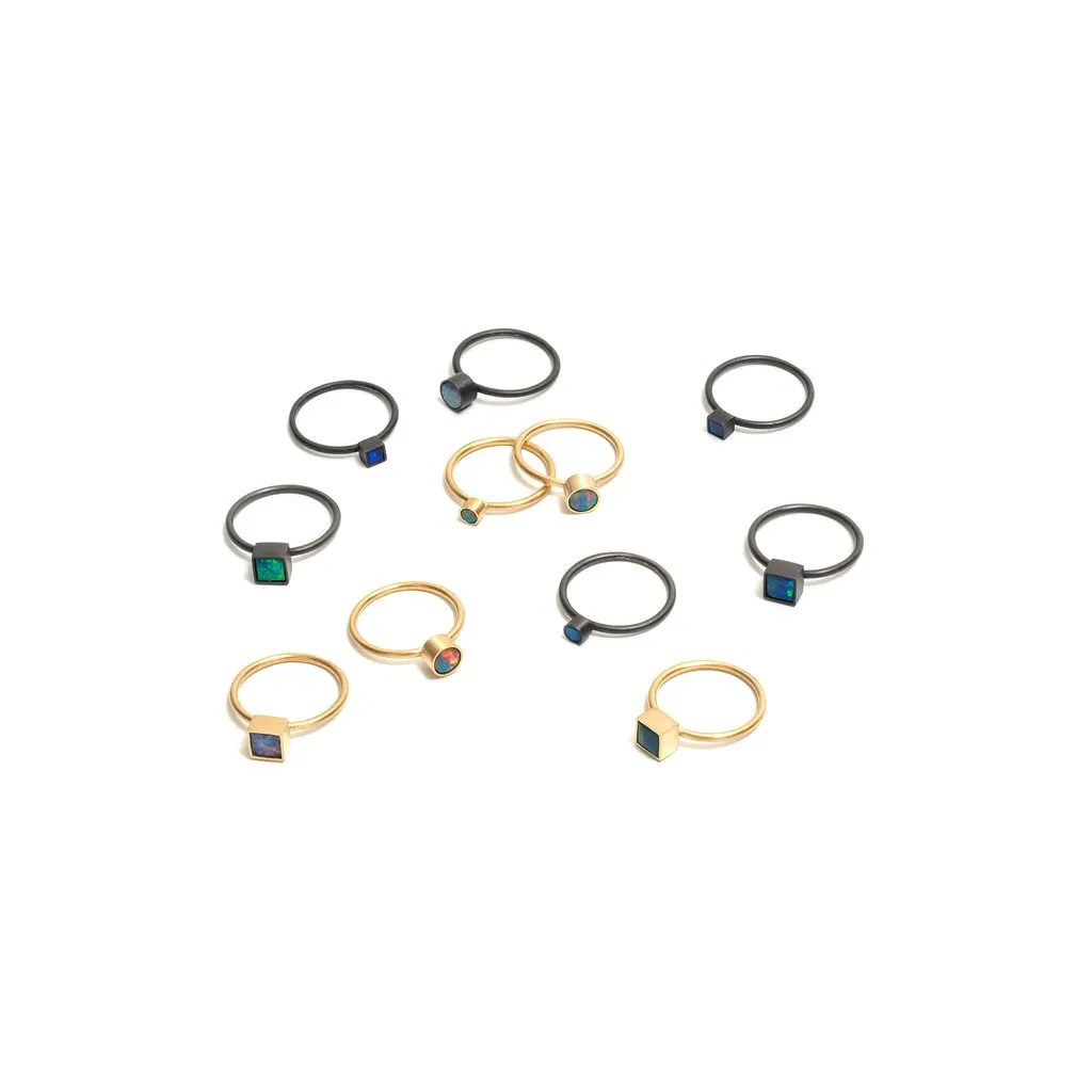 Golden Opal Element Large Stacking Ring