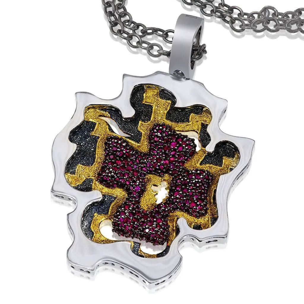Grand Cross Pendant/Necklace with Rubies