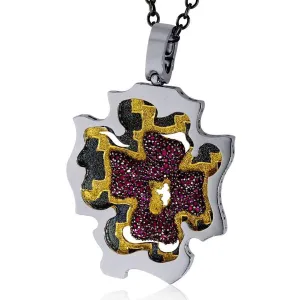 Grand Cross Pendant/Necklace with Rubies
