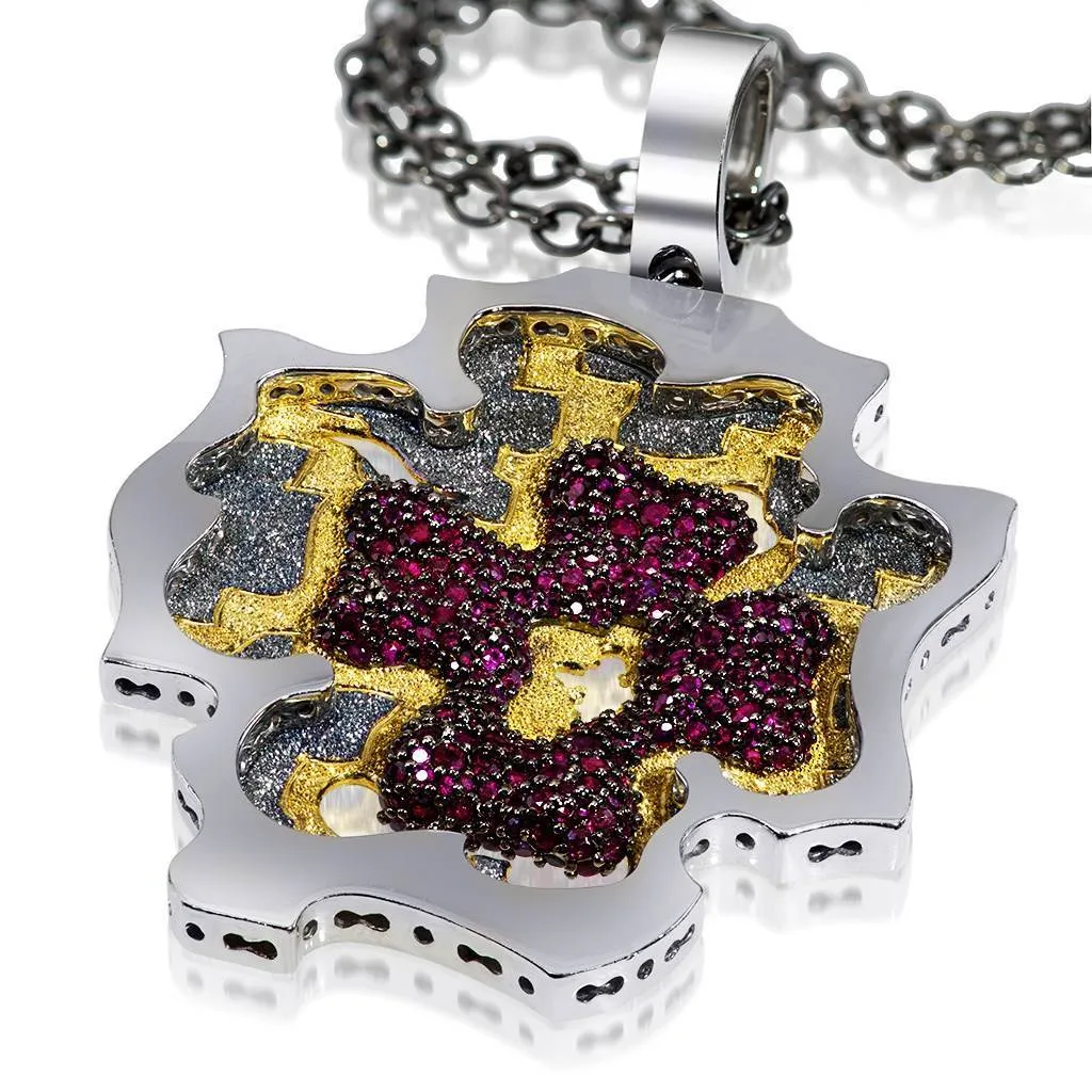 Grand Cross Pendant/Necklace with Rubies