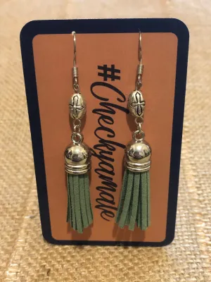 Green Tassel Earrings -013