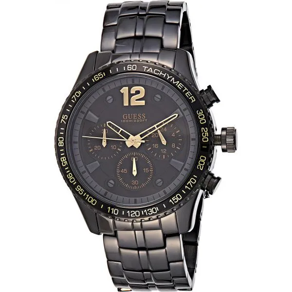 Guess Fleet Black Stainless Steel Black Dial Chronograph Quartz Watch for Gents - W0969G2