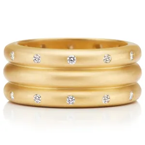 Half Round "Julia" Diamond Band in 20K Peach Gold- 9mm
