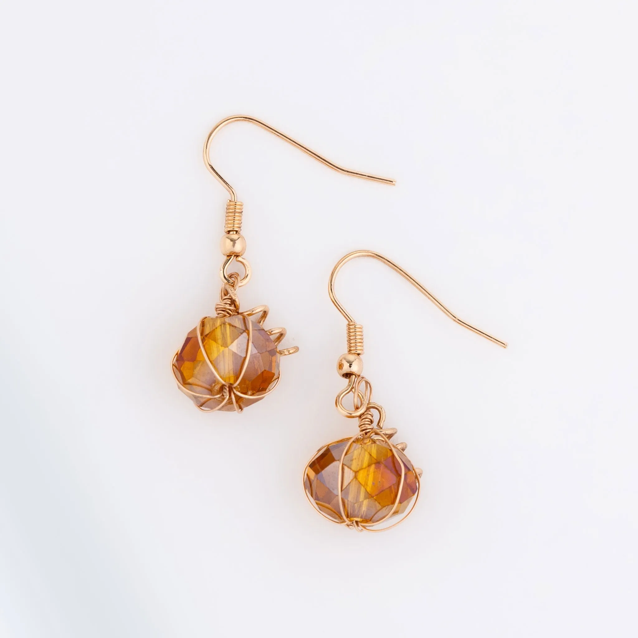 Halloween Beaded Pumpkin Earrings