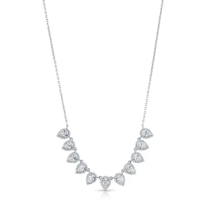 HALO PEAR CZ DANGLE NECKLACE, SILVER