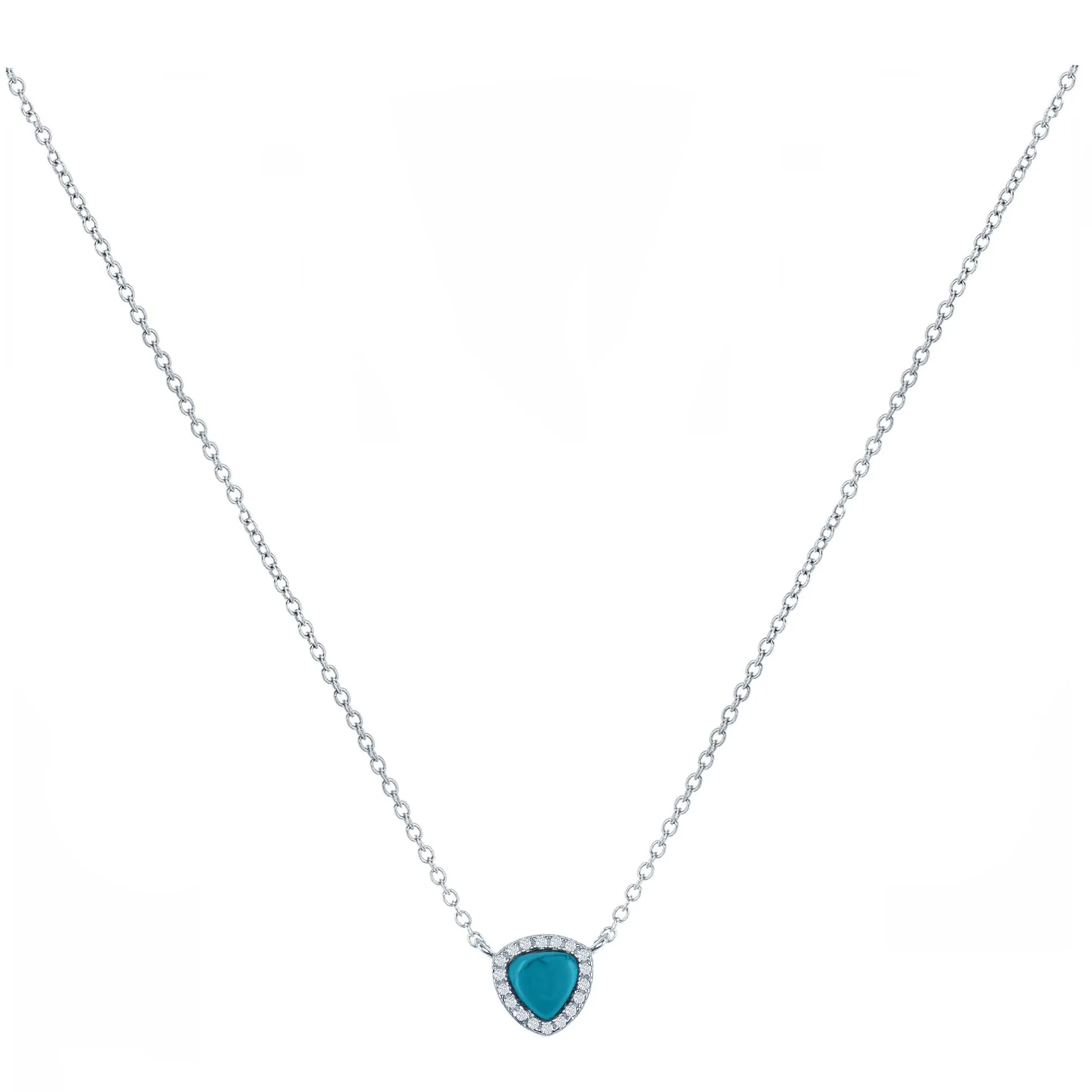 Halo Turquoise Triangle Necklace
