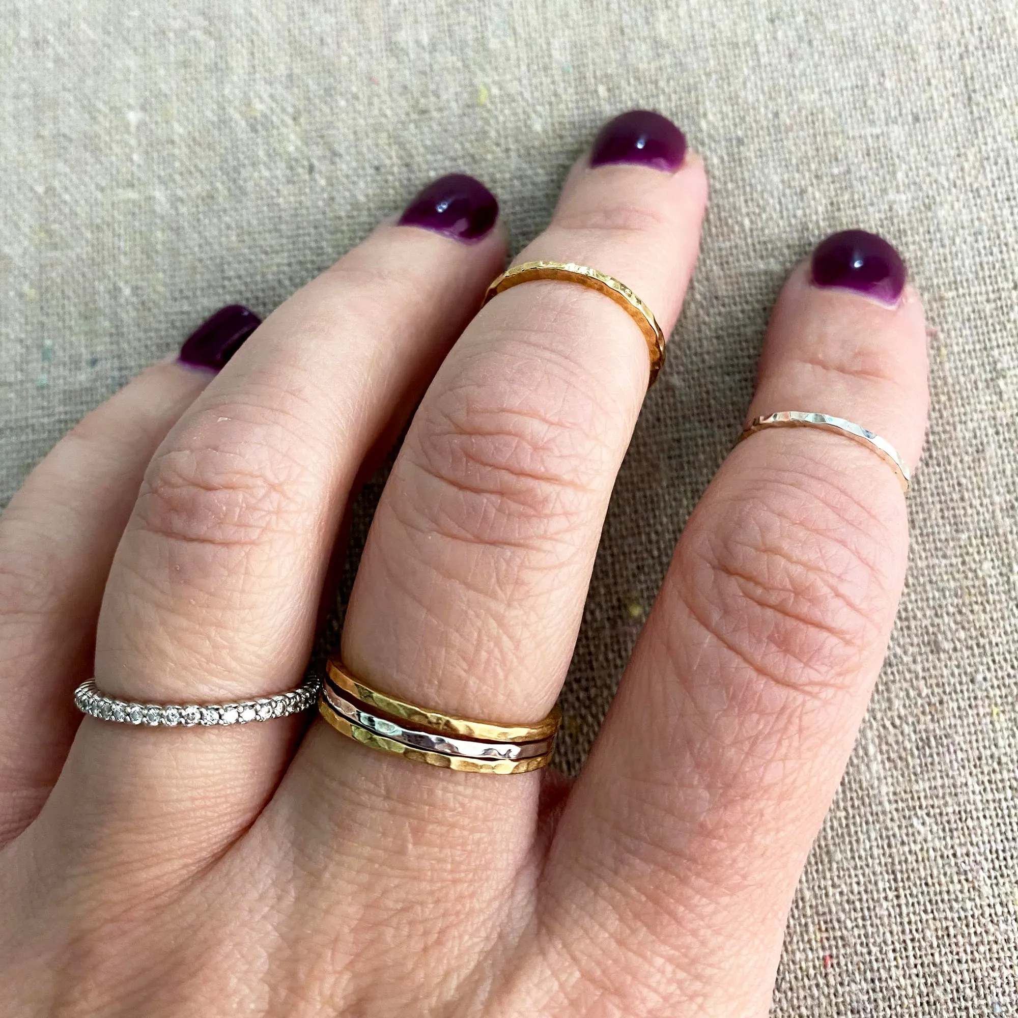 Hammered Stacking Ring • Bronze • Standard or Midi
