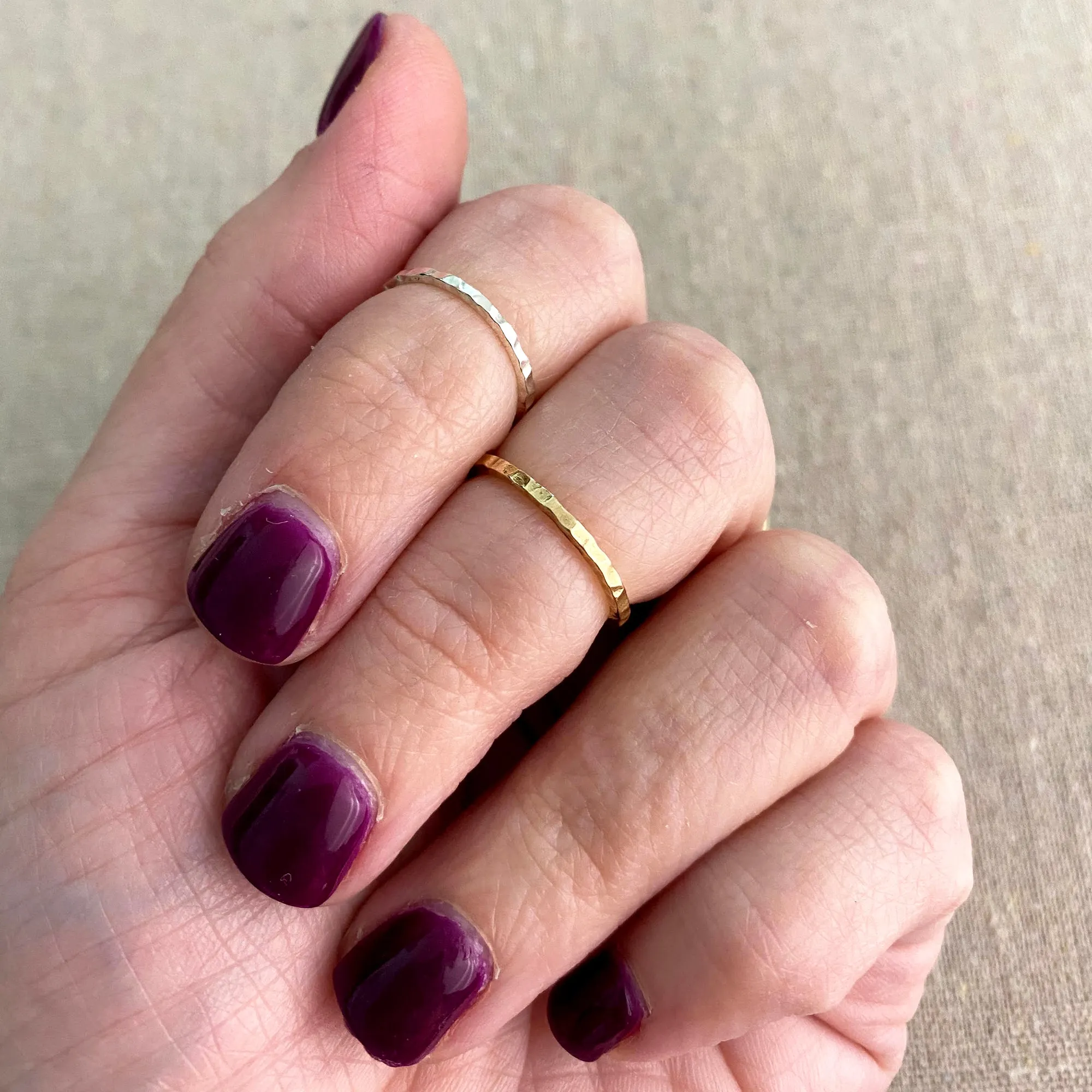 Hammered Stacking Ring • Bronze • Standard or Midi