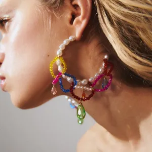 Handmade Statement Resort Beaded Tassel Earrings