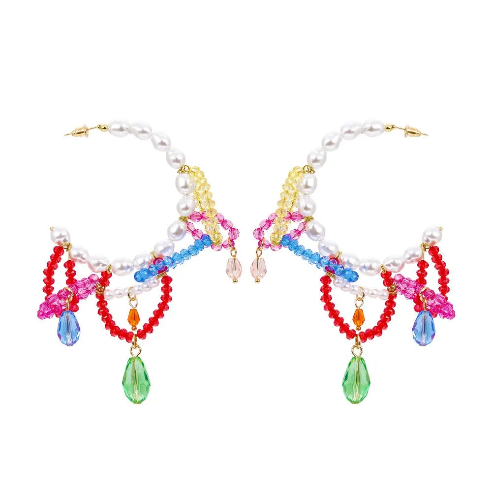 Handmade Statement Resort Beaded Tassel Earrings