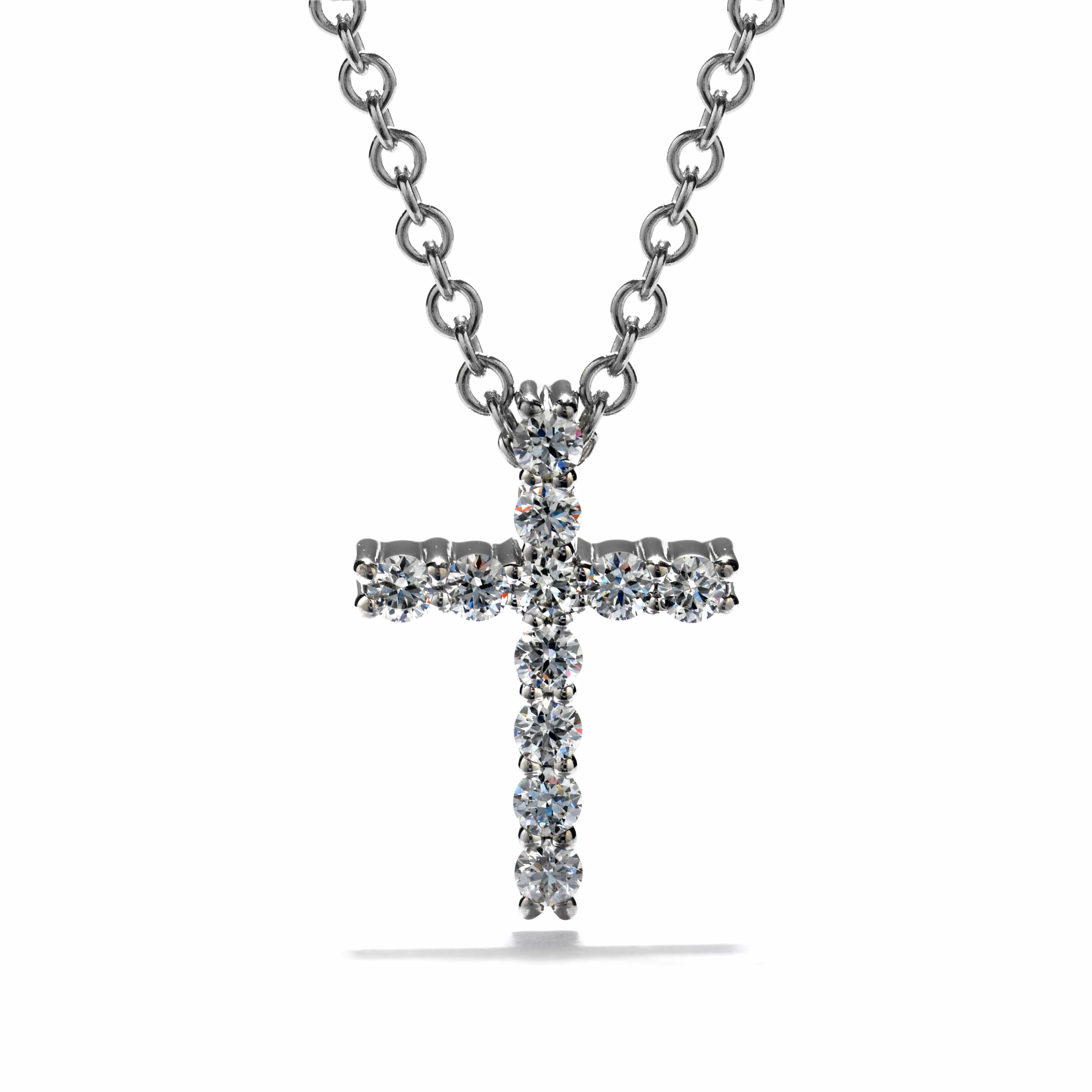 Hearts on Fire - Whimsical Small Cross Pendant