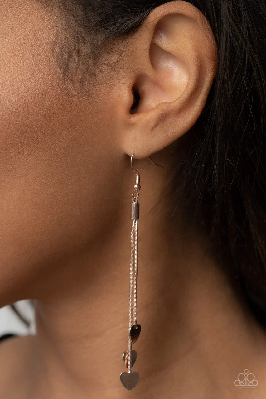 Higher Love - Rose Gold - Heart Charm Paparazzi Fishhook Earrings