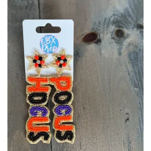 Hocus Pocus Bright Halloween Seed Bead Dangle Earrings S