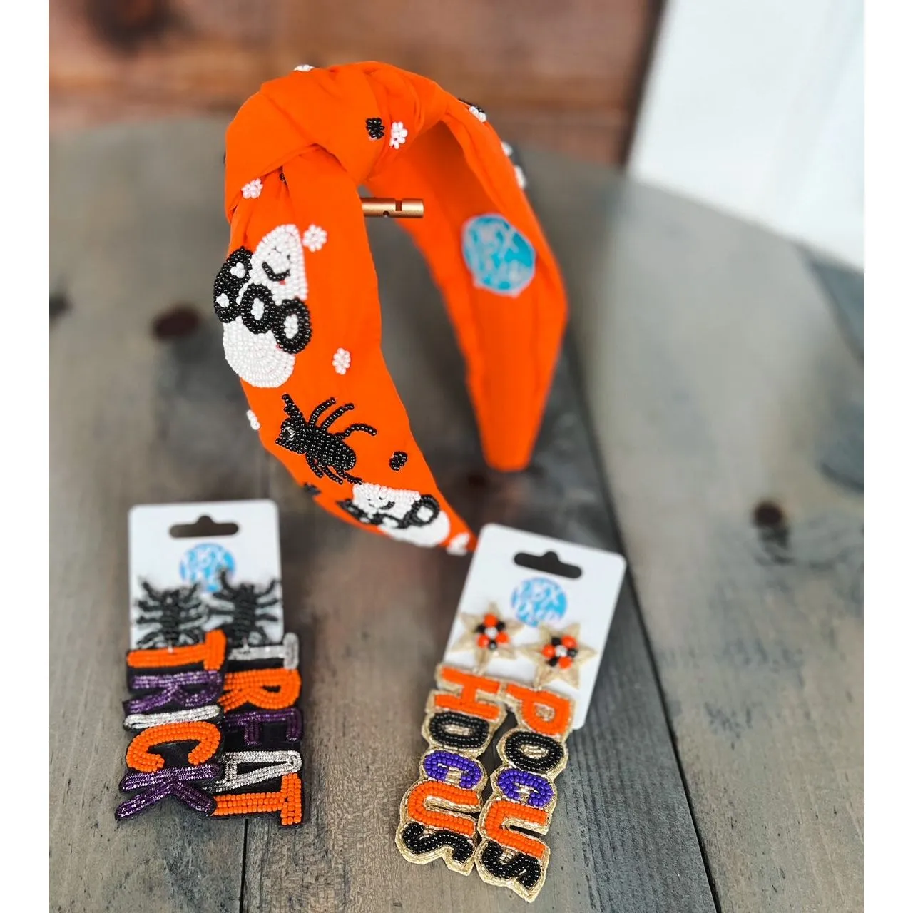Hocus Pocus Bright Halloween Seed Bead Dangle Earrings S