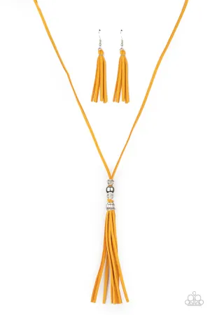 Hold My Tassel Yellow Paparazzi Necklace