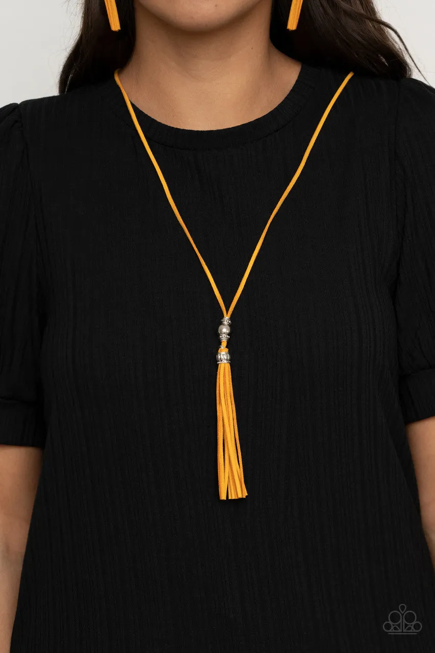Hold My Tassel Yellow Paparazzi Necklace