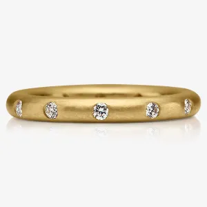 Hoopstock "Round" Evenly Spaced Diamond Band in 20K Peach Gold- 3mm