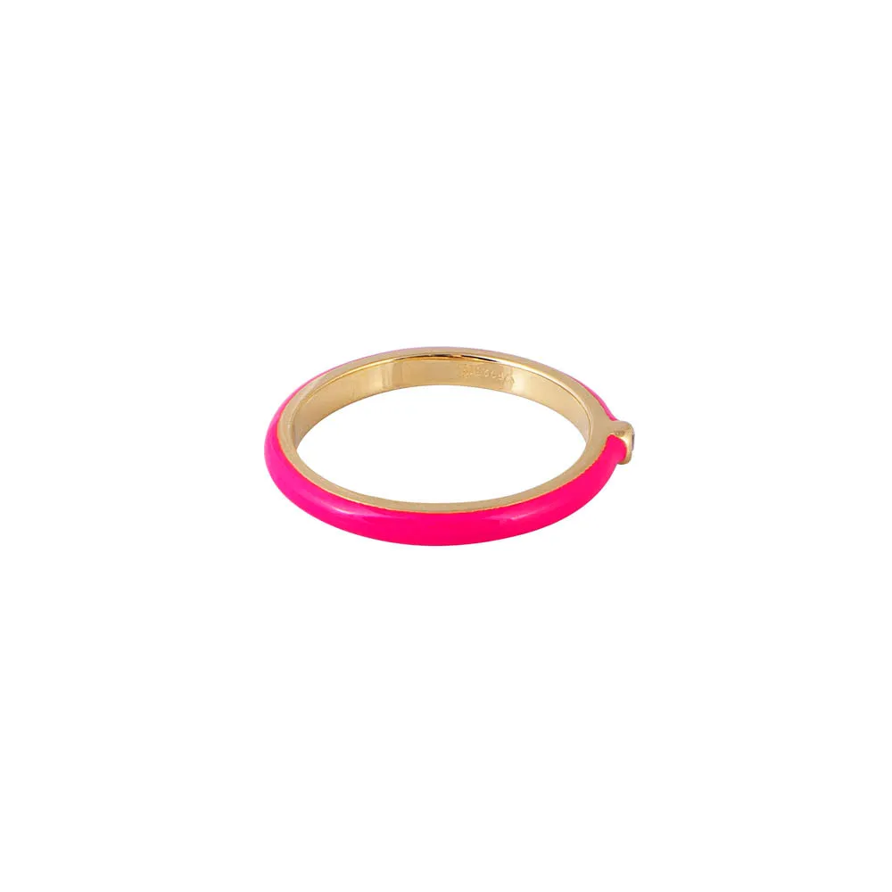HOT PINK ENAMEL STACKER RING