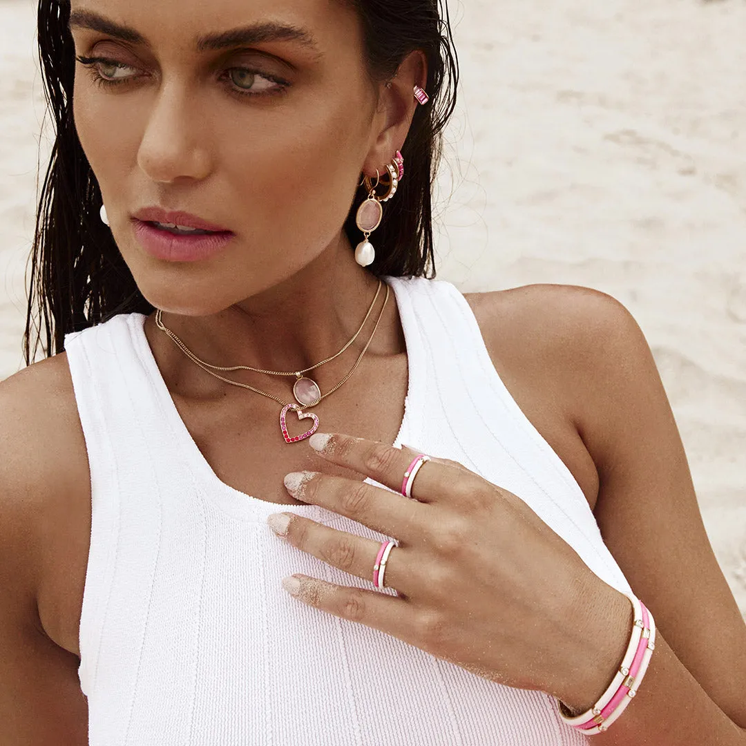 HOT PINK ENAMEL STACKER RING
