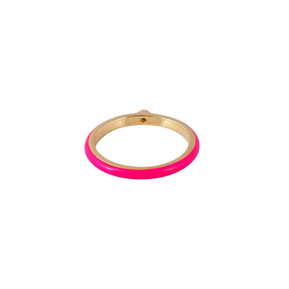 HOT PINK ENAMEL STACKER RING