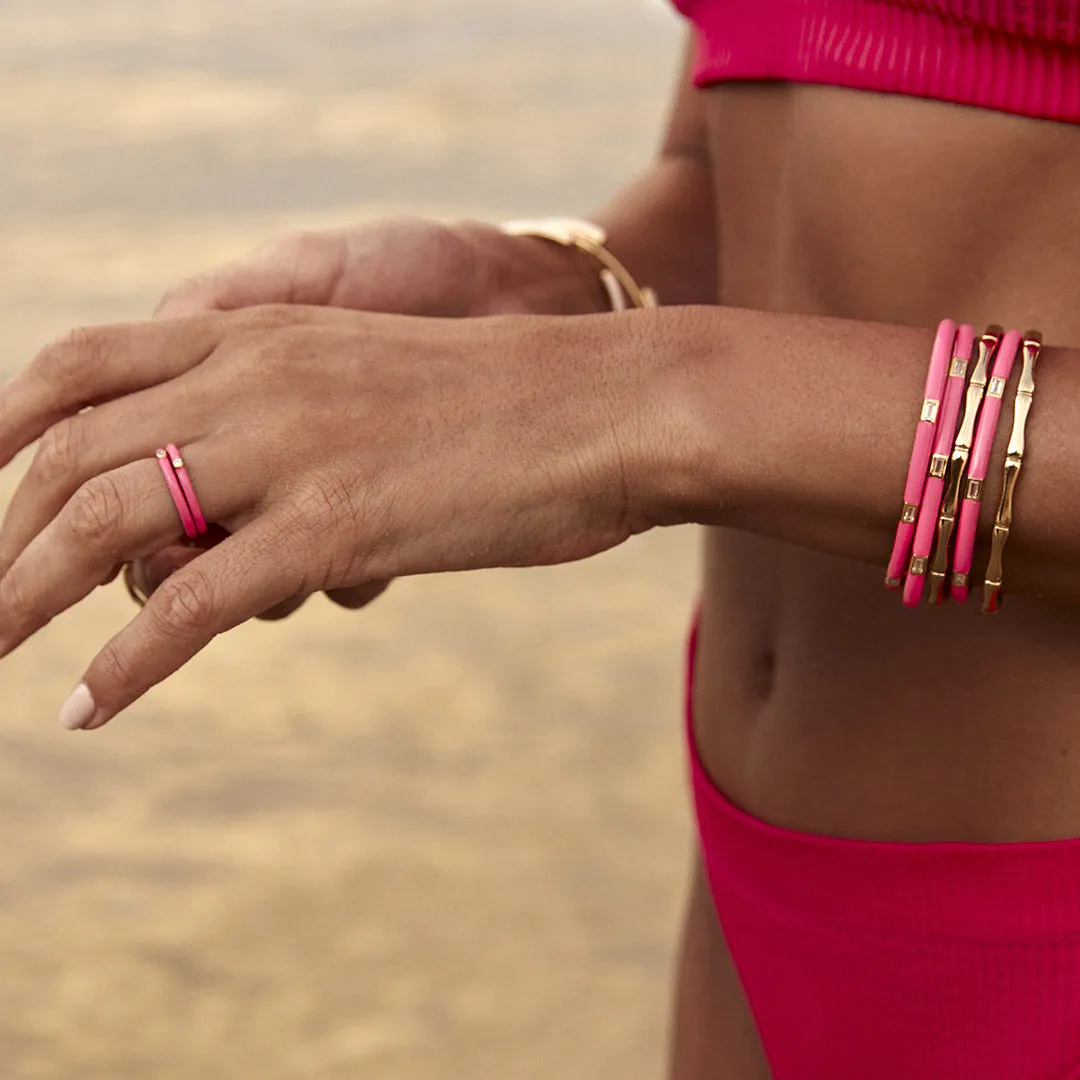 HOT PINK ENAMEL STACKER RING