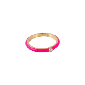 HOT PINK ENAMEL STACKER RING