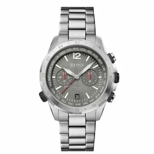 HUGO BOSS Nomad Silver Stainless Steel Grey Dial Chronograph Quartz Watch for Gents - 1513774