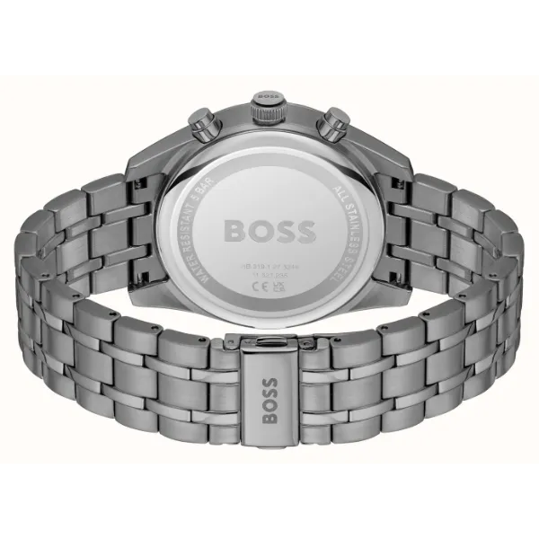 Hugo Boss Skytraveller Grey Stainless Steel Grey Dial Chronograph Quartz Watch for Gents - Boss 1514153