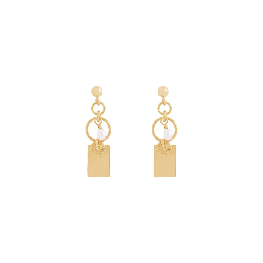 Indy Freshwater Pearl Earrings - Gold