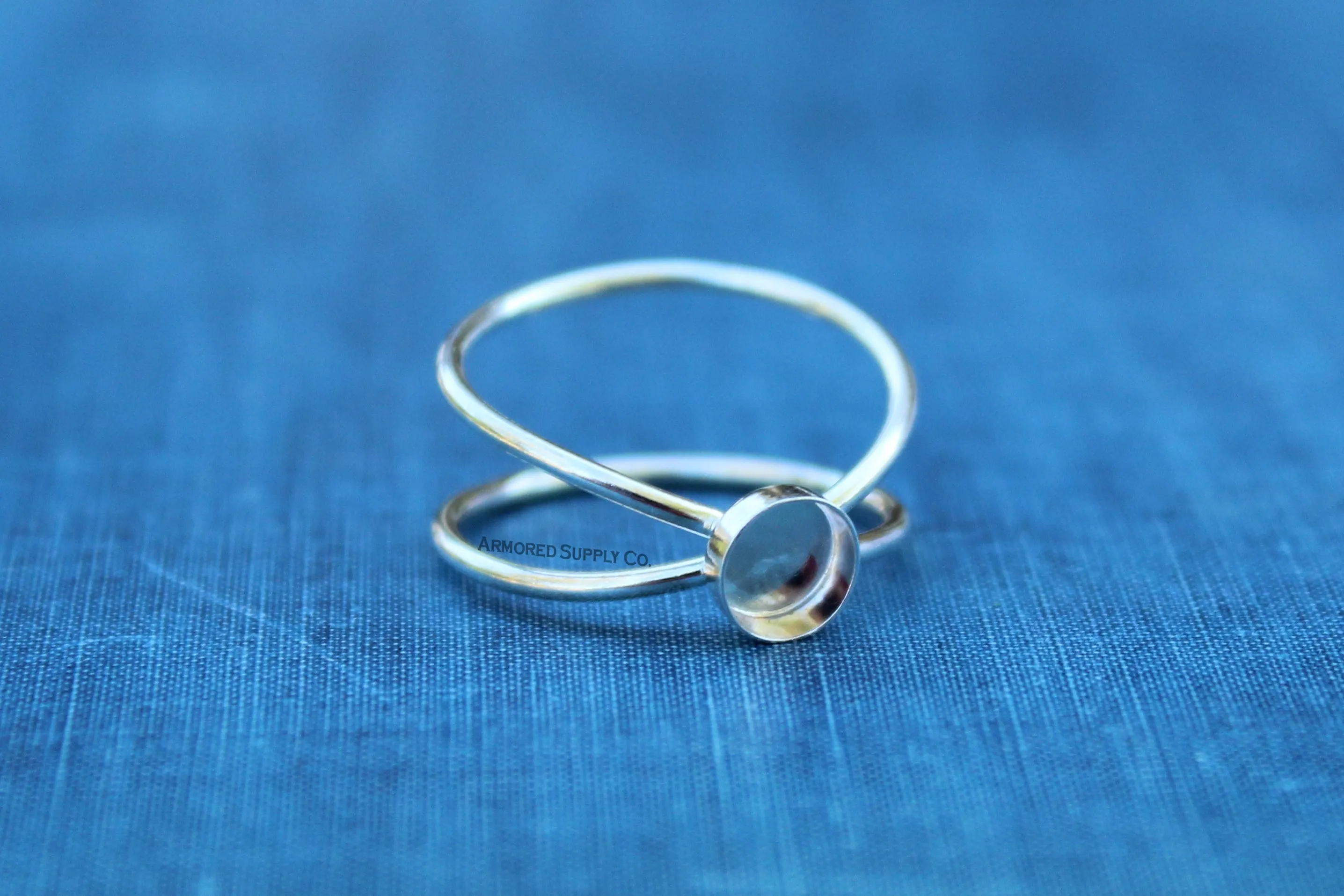 Infinity Wrapped Bezel Round Cup Ring blank setting