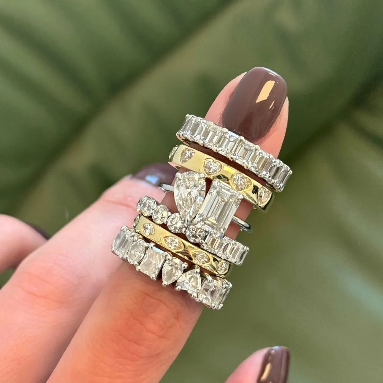 Inlay Diamond Marquise Cloud Ring
