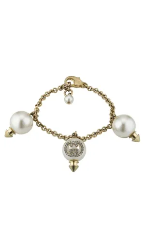 Interlocking G Bracelet with Pearls