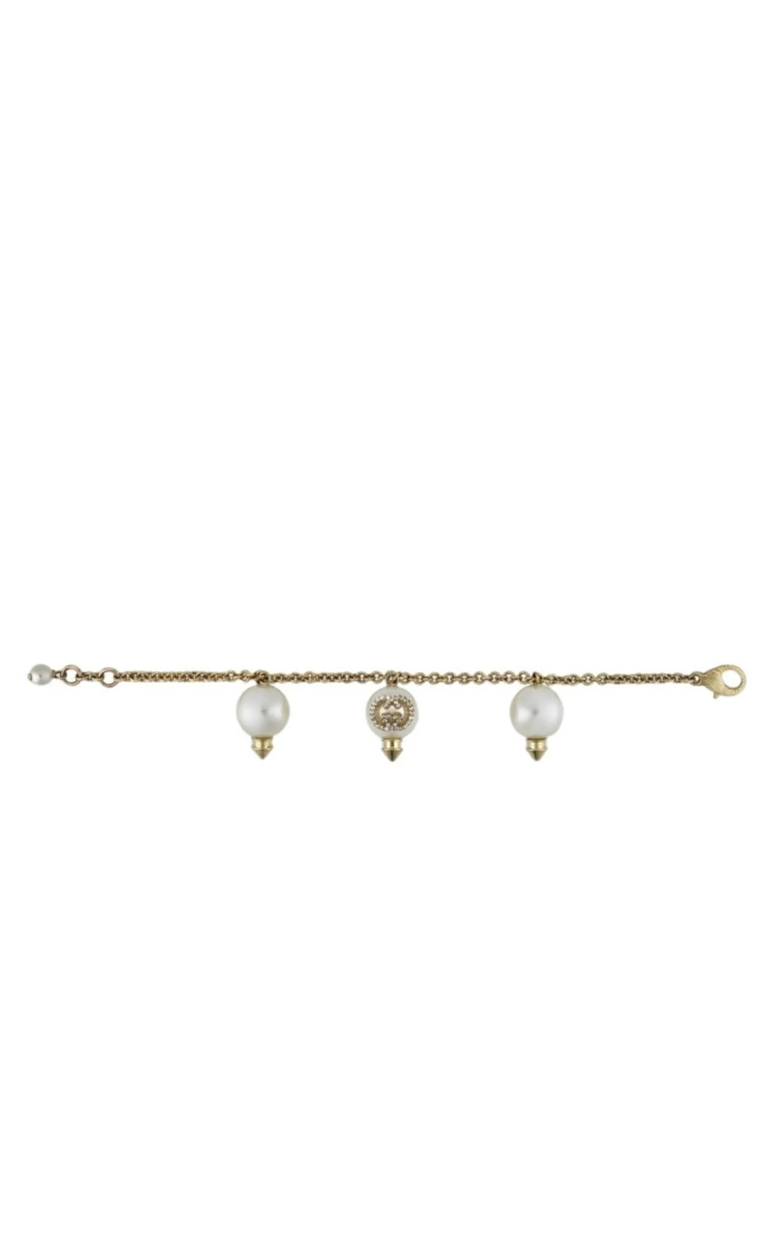 Interlocking G Bracelet with Pearls