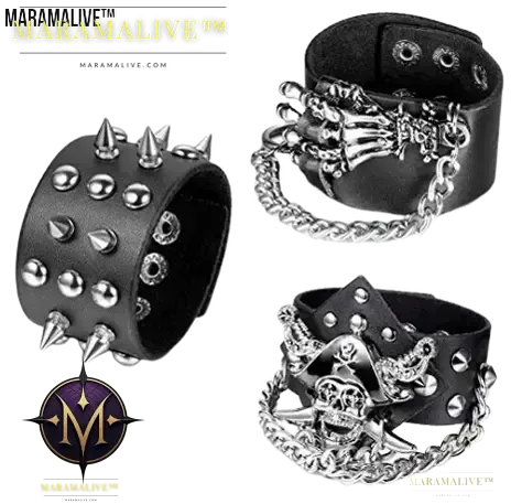 Introducing: "Spike Studded Leather Bracelet - Aroncent 3pcs"