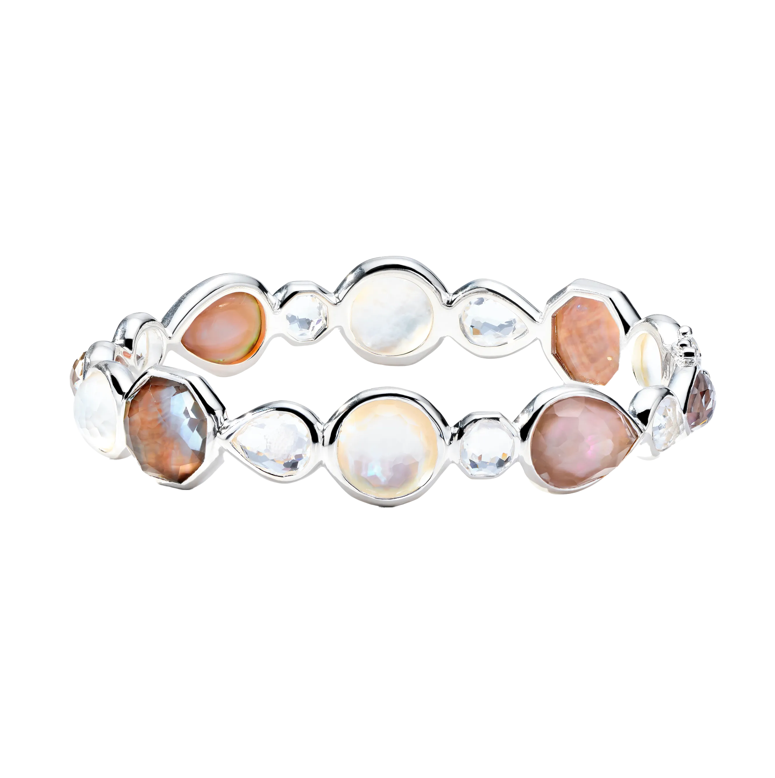 IPPOLITA Rock Candy All-Stone Hinged Bangle in Sabbia