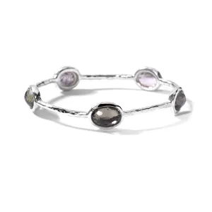 IPPOLITA Rock Candy Sterling Silver 5-Stone Rock Crystal and Pyrite Doublet Bangle