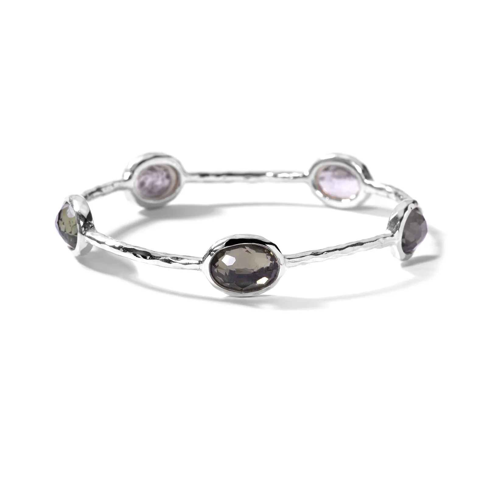 IPPOLITA Rock Candy Sterling Silver 5-Stone Rock Crystal and Pyrite Doublet Bangle