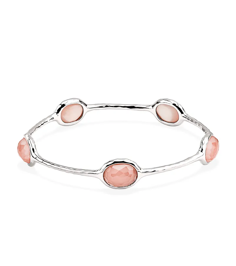 IPPOLITA Rock Candy Sterling Silver Bangle in Pink Shell