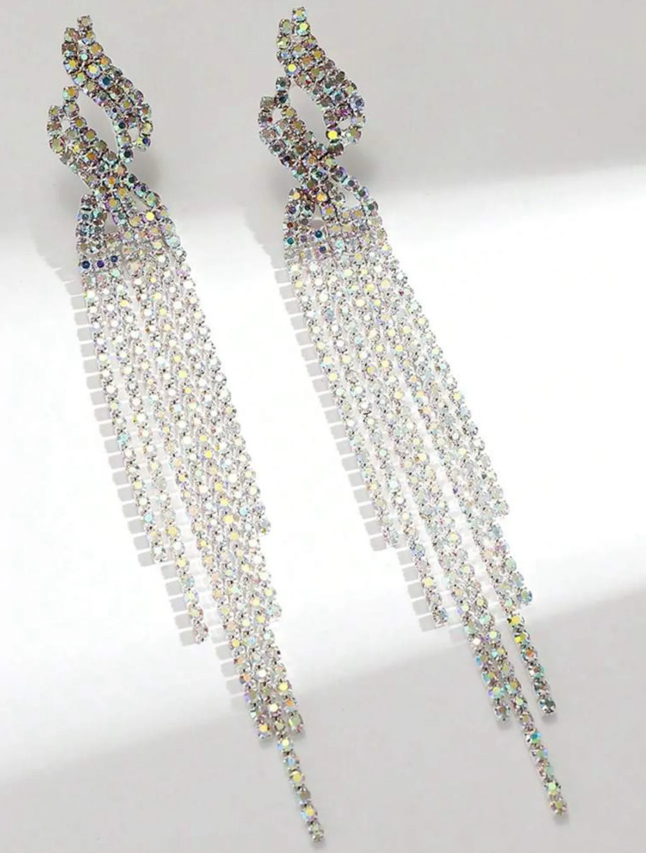 Iridescent Flame Tassel Earrings