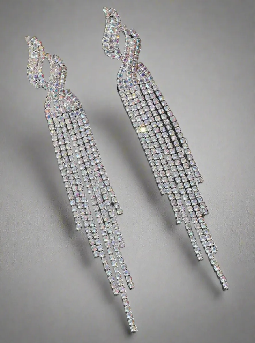 Iridescent Flame Tassel Earrings