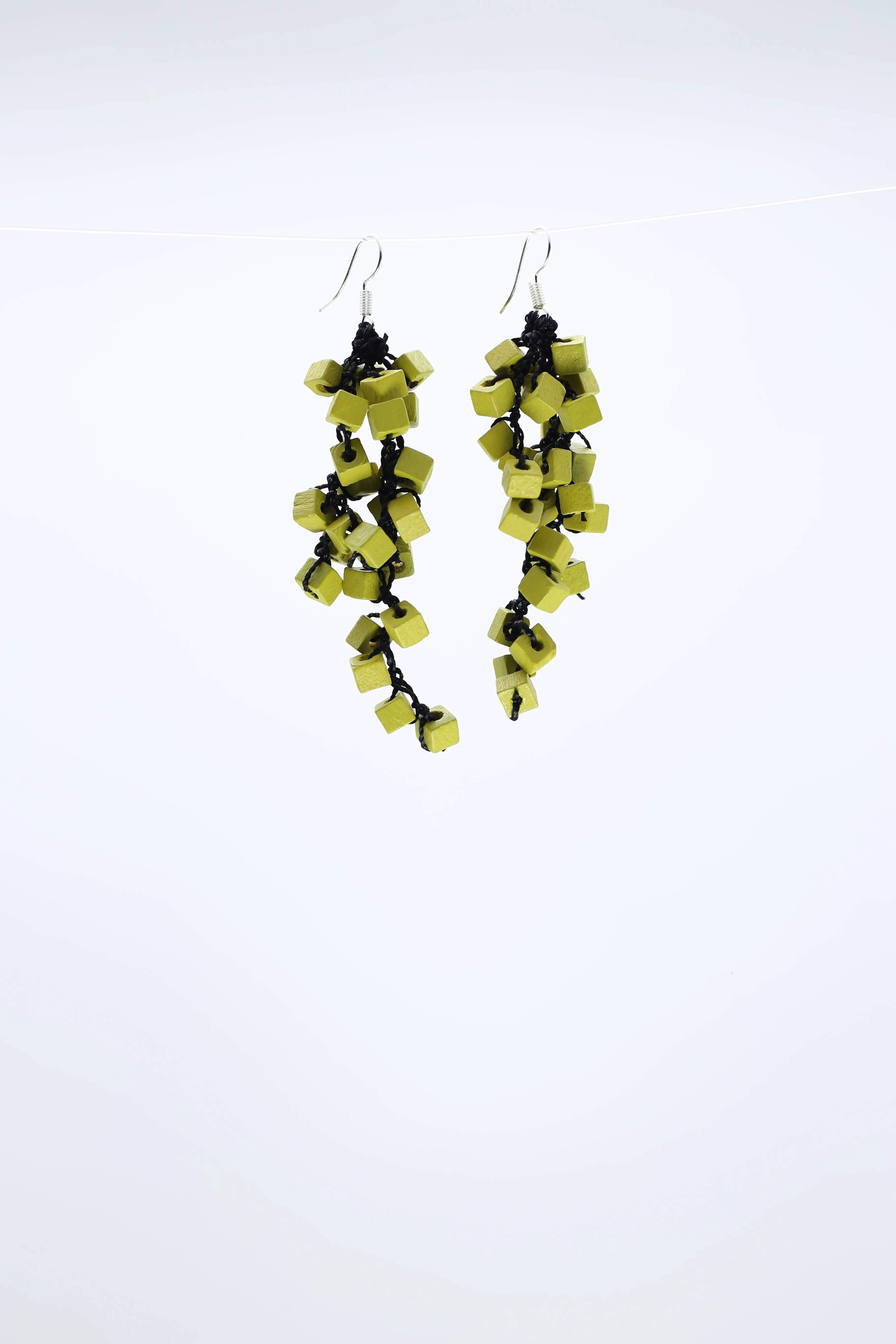 Iris Pashmina Hand-crocheted Tassel Earrings